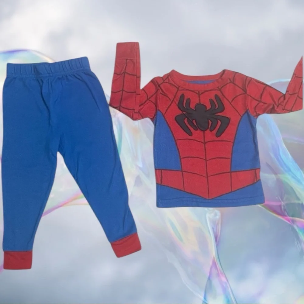 Marvel Spider-Man boys 2-fer size 2T/3T hooded sweatshirt and 2 piece Pajama set